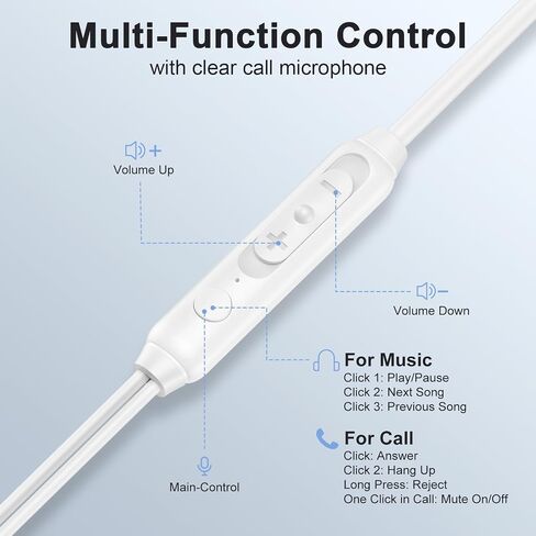 USB Type C Wired Earbuds Ear Buds for iPhone 17 Pro Max/17 Pro/17/16/15 in Kuwait