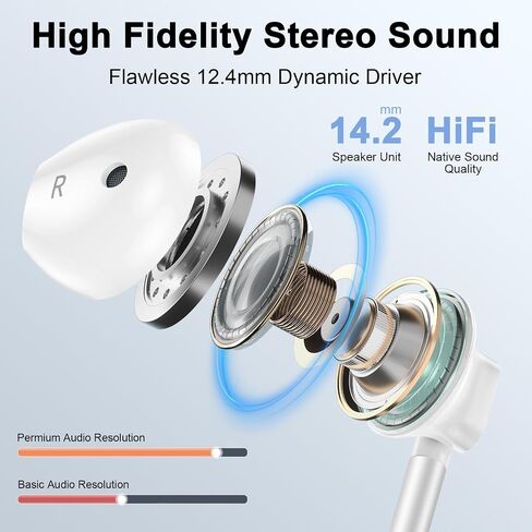 USB Type C Wired Earbuds Ear Buds for iPhone 17 Pro Max/17 Pro/17/16/15 in Kuwait