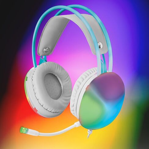 XTREME Wired Rainbow Multicolor Gaming Headset w/Microphone: Stereo Surround, Bluetooth, 50mm headsets Compatible with PS5 Mac Xbox One PC PlayStation 5 Head Set in Kuwait