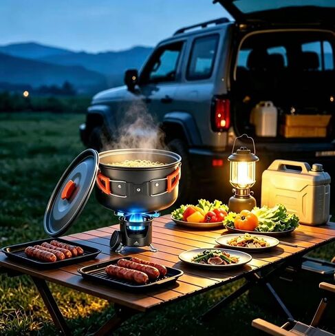 THTYBROS Alcohol Stove Set with Foldable Stand Camping Stove in Kuwait
