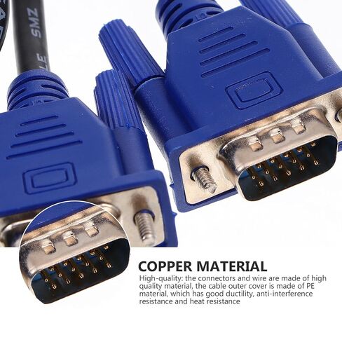 VANZACK 2Pcs Vga Data Cable Copper for Computer Monitor and Projector in Kuwait