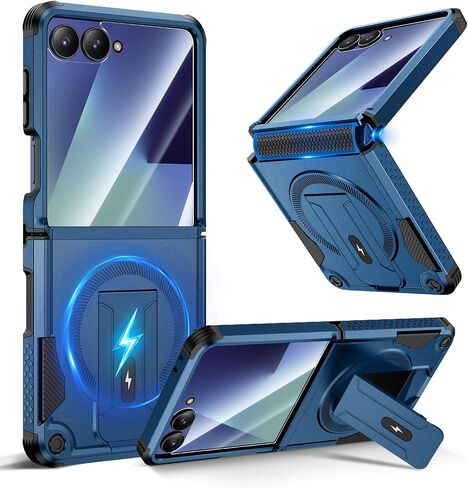 Magnetic for Samsung Galaxy Z Flip 7 Case with Hinge, Screen Protector Blue in Kuwait