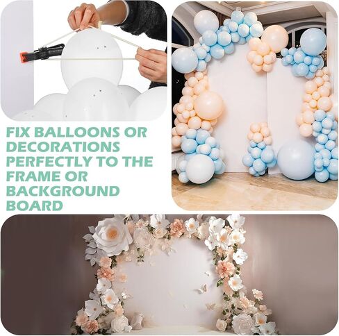 12 Pack Large Balloon Arch Clips 4.5 Inch Heavy Duty Clips 100pcs Clear 260 Long Balloons for Garland Frame Background Decoration Balloon Arch Accessories Party Wedding DIY Decor in Kuwait