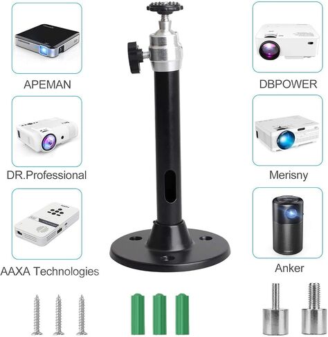 Mini Ceiling Wall Projector Mount Stand 175mm, Black in Kuwait