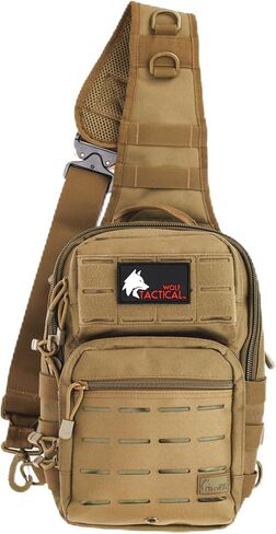 WOLF TACTICAL Men’s EDC Sling Bag - Concealed Carry, Laser-Cut MOLLE, Lightweight, Green in Kuwait