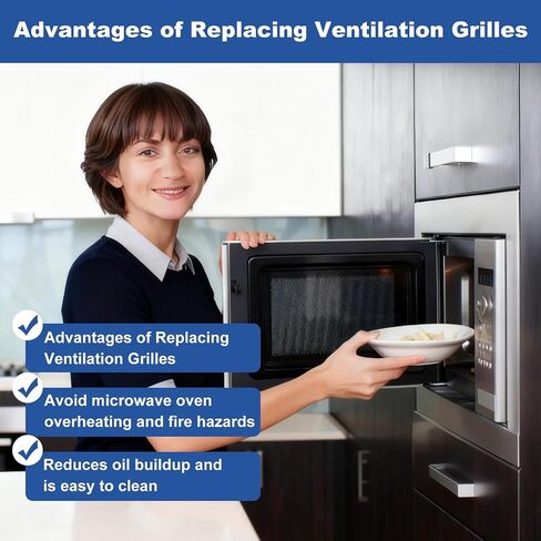 WB34X25406 Microwave Top Vent Grille Compatible with GE Microwave Vent Kit JNM3163RJ3SS,JNM3163RJ1SS,JNM3163RJ5SS,JVM3162RJ3SS,Replaces Microwave Vent Grille AP6040821,PS11774030,EAP11774030 in Kuwait