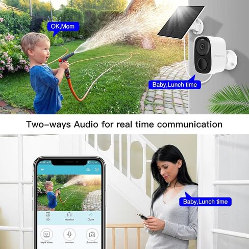 VSTARCAM 2K Solar Security Camera Wireless Outdoor, Free Cloud Storage, WiFi 6 2.4/5G Dual Band, Battery Powered Solar Camera for Home Security with Color Night Vision, Siren, IP66, Two-Way Audio in Saudi Arabia