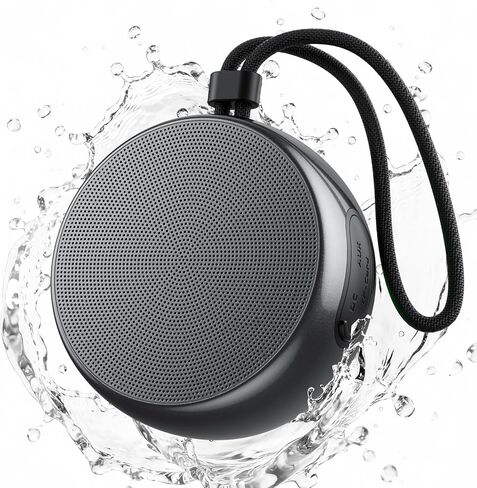 Shower Speaker Bluetooth Waterproof, IP67 Waterproof Portable Wireless Speaker with Metal Body, Bluetooth 5.4, Rich Bass, RGB Lights, Support TF Card/AUX for Bathroom, Travel, Outdoor Gift in Saudi Arabia