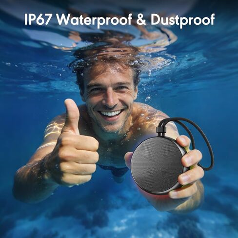 Shower Speaker Bluetooth Waterproof, IP67 Waterproof Portable Wireless Speaker with Metal Body, Bluetooth 5.4, Rich Bass, RGB Lights, Support TF Card/AUX for Bathroom, Travel, Outdoor Gift in Saudi Arabia