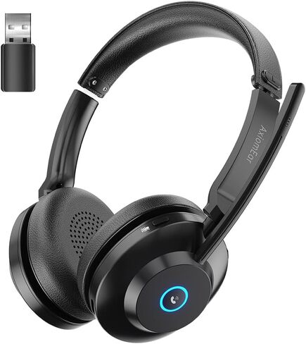 Bluetooth Wireless Headset with Mic for Work, Advanced Noise Reduction Microphone, Clear Calls - Comfortable On-Ear Headphones, Bluetooth 5.3, Applicable to Laptop, PC, Zoom, Office, Phone in Saudi Arabia