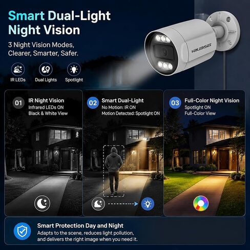 5MP PoE IP Bullet Security Camera Outdoors, 2.8MM 108° Wide Angle in Kuwait