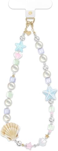VELVET CAVIAR Phone Charm Wrist Strap - Cute Lanyard Accessory for Women - Compatible with all Phone Cases (Seashells) in Saudi Arabia