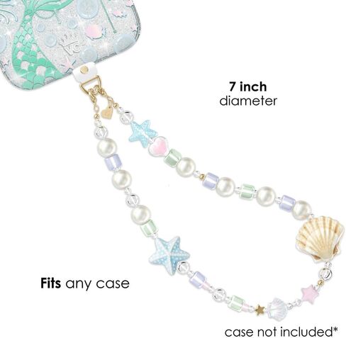 VELVET CAVIAR Phone Charm Wrist Strap - Cute Lanyard Accessory for Women - Compatible with all Phone Cases (Seashells) in Saudi Arabia