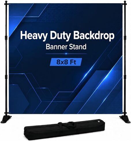 Heavy Duty Backdrop Banner Stand 8 x 8 Ft Adjustable Frame Kit in Kuwait