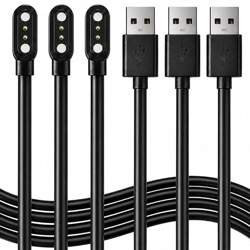Smartwatch Charger, Magnetic Charging Cable for IDW13/15/16/17/19/21/23/25/26/28, ID208, GTX20, Replacement USB Magnetic Charger Compatible with VeryFit/VeryFitPro App Models Smart watch,, Black in Saudi Arabia