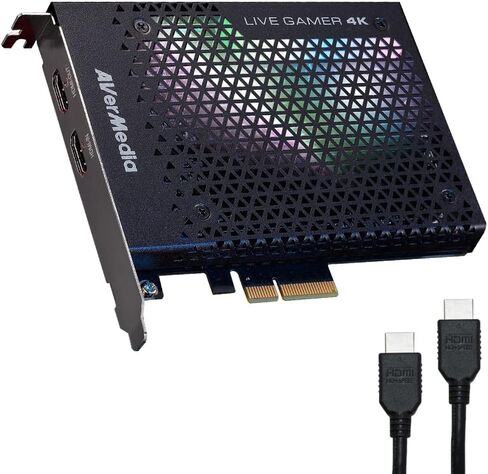 AVerMedia GC573 Live Gamer 4K، بطاقة التقاط داخلية، بث وتسجيل 4K60 HDR10 مع زمن وصول منخفض للغاية على PS5، PS4 Pro، Xbox Series X/S، Xbox One X، في OBS، Twitch، YouTube in Kuwait