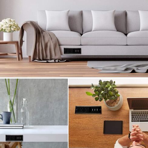 Conference Recessed Power Strip Socket with USB Ports,Table Power Strip,Desktop Charging Station with 2-Outlets and 3 USB Ports(Max 3.5A) in Kuwait