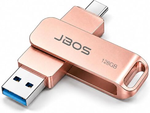 JBOS 128GB USB C Flash Drive, 2-in-1 USB 3.0 OTG Thumb Drive, Rose Gold in Saudi Arabia