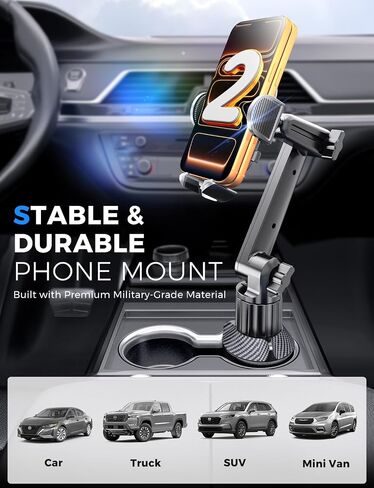eSamcore Cup Holder Phone Holder, 15" Height Car Cup Holder Phone Mount in Kuwait