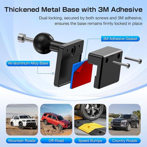 Phone Mount for Toyota 4Runner 2010 2011 2012 2013 2014 2015 2016 2017 2018 2019 2020 2021 2022 2023 2024 5th Gen 4Runner Accessories Phone Holder for All Phones Dual Fixation 360° Rotation in Kuwait