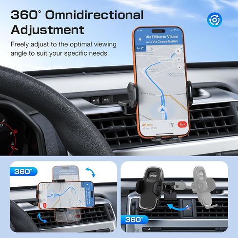Phone Mount for Toyota 4Runner 2010 2011 2012 2013 2014 2015 2016 2017 2018 2019 2020 2021 2022 2023 2024 5th Gen 4Runner Accessories Phone Holder for All Phones Dual Fixation 360° Rotation in Kuwait