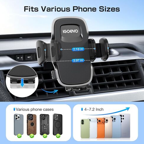 Phone Mount for Toyota 4Runner 2010 2011 2012 2013 2014 2015 2016 2017 2018 2019 2020 2021 2022 2023 2024 5th Gen 4Runner Accessories Phone Holder for All Phones Dual Fixation 360° Rotation in Kuwait