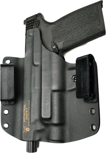 OWB Kydex Holster for Smith & Wesson M&P 5.7 with Streamlight TLR-1 | Right Hand | Light Bearing | Optic Ready RMR Cut | Adjustable Retention | Sweat Guard | Made in USA in Kuwait