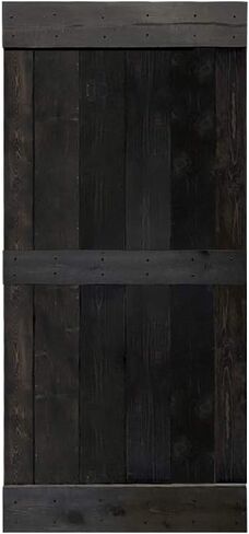 TMS Mid-Bar Stained Solid Knotty Pine Wood Interior Sliding Barn Door without Sliding Hardware Kit (42'' X 84'', Red Walnut) in Saudi Arabia