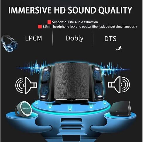 4x2 HDMI KVM Switch Matrix 4K@60Hz, 4 in 2 Out Dual Monitor Extended Display, USB 2.0, Optical + 3.5mm Audio, LPCM Dolby DTS, IR Remote + Hotkey, for 4 PC 2 Monitor in Kuwait