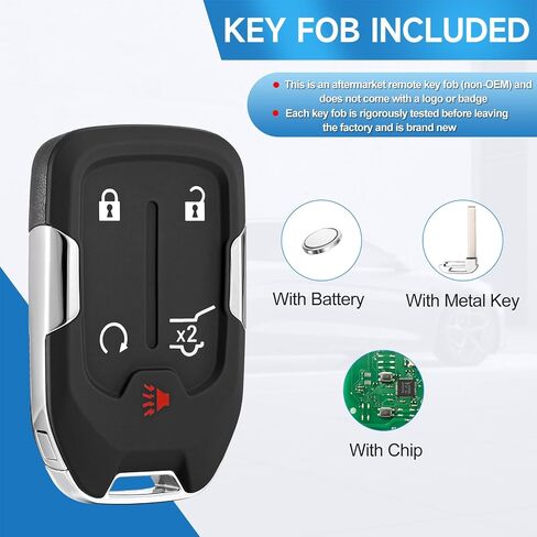 2 Pcs Smart Key Fob Replacement Remote fits for GMC Acadia 2017 2018 2019 2020 2021 Car Keyless Entry Remote HYQ1EA 433 Mhz ID46 in Kuwait