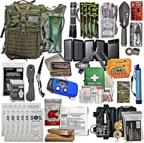 حقيبة Bug Out - حقيبة ظهر Bugout الممتازة المعبأة مسبقًا - مجموعة أدوات النجاة النهائية لمدة 72 ساعة - عناصر النجاة الشاملة - حقيبة الطوارئ in Kuwait