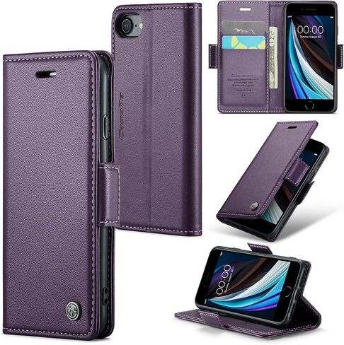 Compatible with iPhone 6／7／8／SE 2020／SE3 Wallet Case[RFID Blocking], PU Leather Flip Cover with Kickstand Card Holder for iPhone 6／7／8／SE 2020／SE3 5G 4.7 inch (Blue) in Kuwait