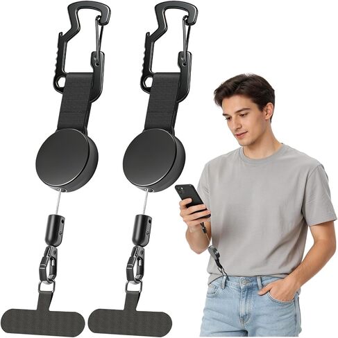 TRELC Anti-theft Phone Tether, 2 Pack Steel Retractable Phone Lanyard in Kuwait
