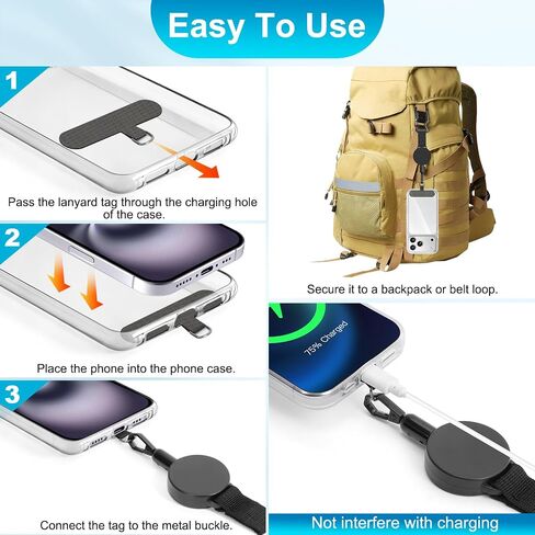 TRELC Anti-theft Phone Tether, 2 Pack Steel Retractable Phone Lanyard in Kuwait