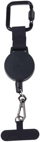 Retractable Anti-Theft Phone Lanyard with Clip for Hiking Cycling Climbing 7.87in Black(Black) in Kuwait