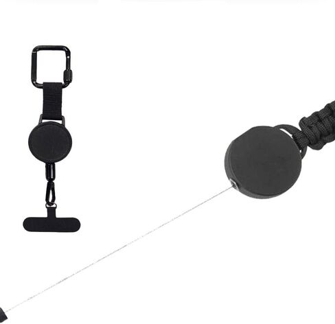 Retractable Anti-Theft Phone Lanyard with Clip for Hiking Cycling Climbing 7.87in Black(Black) in Kuwait