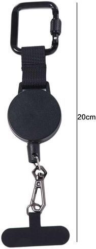 Retractable Anti-Theft Phone Lanyard with Clip for Hiking Cycling Climbing 7.87in Black(Black) in Kuwait