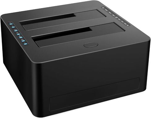 Dual-Bay Hard Drive Docking Station for 2.5 & 3.5 inch SATA HDD/SSD, Supports Offine Clone & UASP, 5Gbps, 2 * 10TB, USB 3.0 Hard Drive Reader for PC, Laptop, Windows, Mac OS, Linux, Black in Saudi Arabia