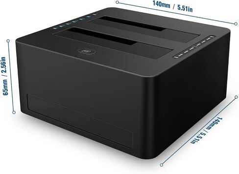 Dual-Bay Hard Drive Docking Station for 2.5 & 3.5 inch SATA HDD/SSD, Supports Offine Clone & UASP, 5Gbps, 2 * 10TB, USB 3.0 Hard Drive Reader for PC, Laptop, Windows, Mac OS, Linux, Black in Saudi Arabia
