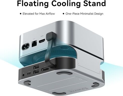 VENTION for Mac mini M4 Dock, 10 in 1 Aluminum Stand for M4/M4 Pro with M.2 NVMe SSD Enclosure, 4K@240HZ/144HZ USB A 3.2, 10Gbps Transfer, USB C Extender, SD/TF Reader, Silver in Saudi Arabia
