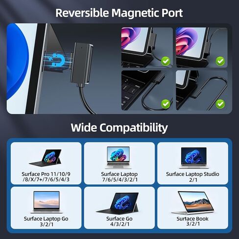 2026 New Surface Docking Station: HDMI+DP+USB C Triple/Dual Monitor Docking Station for Surface Pro 11/10/9/8/X/7/6/5/4/3, Surface Laptop 7/6/5/4/3/2/1, Surface Laptop Go, Surface Go 4/3/2/1 in Kuwait