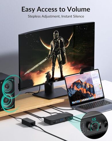 GiGimundo 20 in 1 USB C Laptop Docking Station Triple Monitor for Laptop in Kuwait