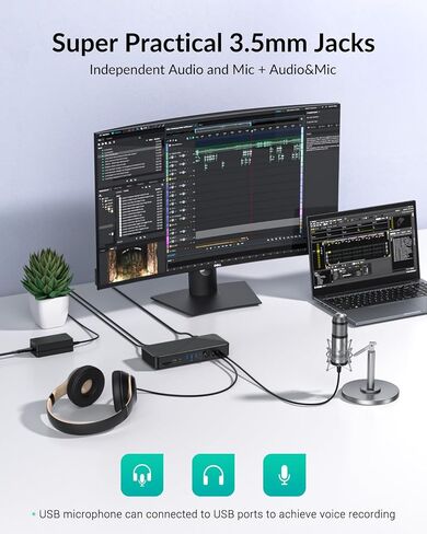 GiGimundo 20 in 1 USB C Laptop Docking Station Triple Monitor for Laptop in Kuwait