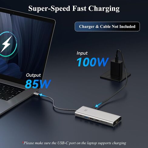 USB C Docking Station Dual Monitor Adapter for Dell HP, Laptop Docking Station 3 Monitors Quad Display USB C Hub Dongle to 4K HDMI+DP,2 USB2.0,100W PD,2.5G Ethernet,12 in 1Dock for Lenovo,Surface in Kuwait