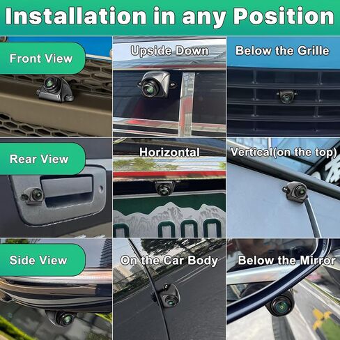 GreenYi AHD 1080P Backup Camera with Adjustable Fisheye Lens + 4Pin Male to M12 Aviation Female Cable Plug Adapter Converter in Kuwait