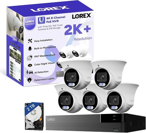 Lorex Connect (New App) | U-Series | 8Ch 4K NVR System | 5 Dome 2K+ Cameras in Kuwait