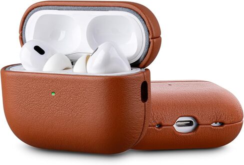 Edge Series - Leather Case for AirPods Pro 2nd Gen - Dark Brown in Saudi Arabia