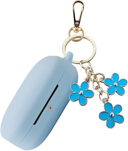 Case Cover for OnePlus Buds Pro 2, Cute Silicone OnePlus Buds Pro2 Charging Case Cover Wireless Earbuds Shockproof Protective Accesorries with Flowers Charms Keychain for Buds Pro 2 (Red) in Saudi Arabia