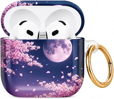 Compatible with AirPod 4 Case 2024, Hard Shell Protective Cover with Gold Ring Keychain, Cute Anti-Scratch Case forAirpod 4th Generation Women Men - Lion Art in Saudi Arabia