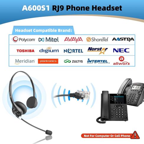Arama Phone Headset for Office Phones for Polycom & Other IP Phones(A602S1) in Saudi Arabia
